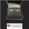 Image 1 : Lady’s 10kt Yellow Gold Earrings with Two Diamonds and Green Tourmaline
