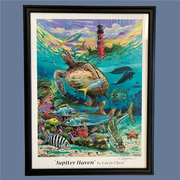Autographed Framed Marine Wildlife Art Prints by Carey Chen