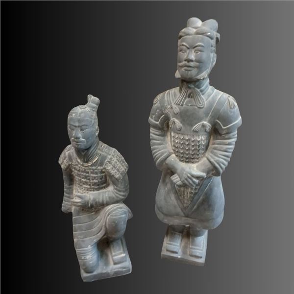 Two Chinese Terracota Warrior Statues Replicas