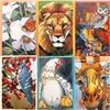Image 1 : Set of 15 8" x 5" Autographed Watercolor & Acrylic Art Cards with Envelopes