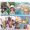 Image 2 : Set of 15 8" x 5" Autographed Watercolor & Acrylic Art Cards with Envelopes