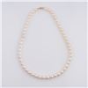 Image 2 : 8.0-8.5mm AAA Freshwater White Pearl 18” Necklace with 14k Yellow Gold Clasp
