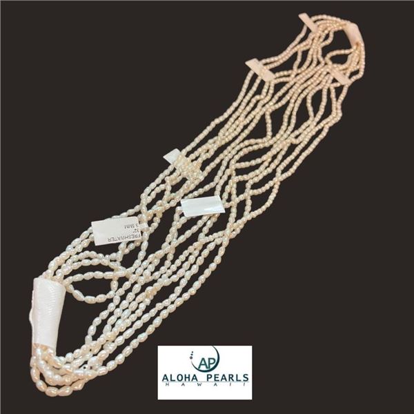 Six 32" Keshi Pearl Necklaces