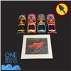 Image 1 : “Lava Sheet” Autographed Print 11" x 14" with Four Tiki Masks