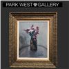 Image 1 : “Painted Orange Carnation” – Original Oil on Canvas in Ornate Gold Frame