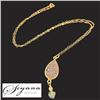 Image 1 : 18" Gold-Filled Chain with Quartz Druzy Pendant