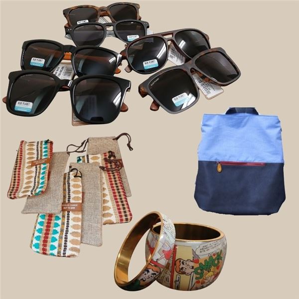 Everyday Canvas Backpack, Comic Bangles and Blue Planet Eyewear