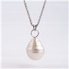 Image 1 : White South Sea Baroque Pearl Pendant with Sterling Silver Chain