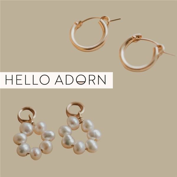14k Gold Hoop Earrings & Daisy Charms