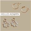 Image 1 : 14k Gold Hoop Earrings & Daisy Charms