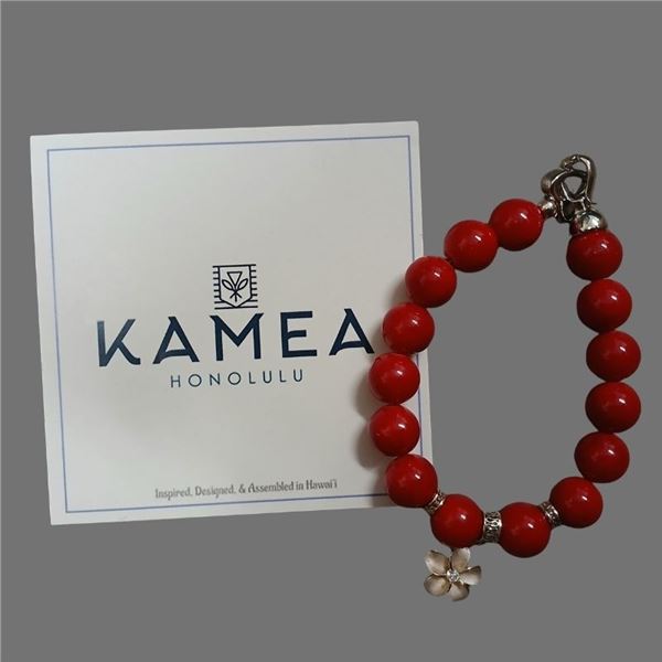 Hawaiian Scroll Signature Bracelet 10mm Red Coral