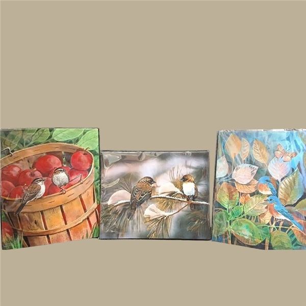 Pack of 3 8" x 10" Hand-Painted Nature Art Prints