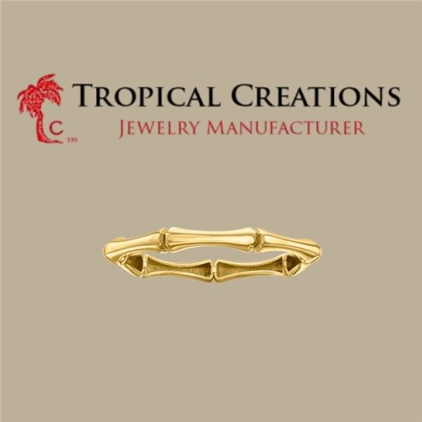 14K Gold-Plated Bamboo Ring, Size 7