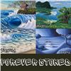 Image 1 : Forever Stoked Stretched Canvas Art Trio: Treehouse, Another Shack, Moon Set 16" x 20"