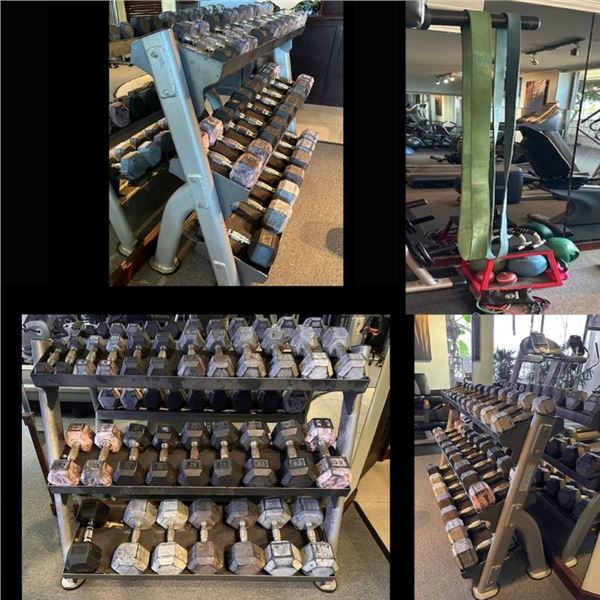 HAMPTON Hex Dumbbell Set with Rack