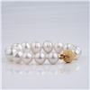 Image 1 : White South Sea Baroque Pearl Bracelet with 14K Yellow Gold Sparkle Ball Clasp