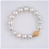 Image 2 : White South Sea Baroque Pearl Bracelet with 14K Yellow Gold Sparkle Ball Clasp