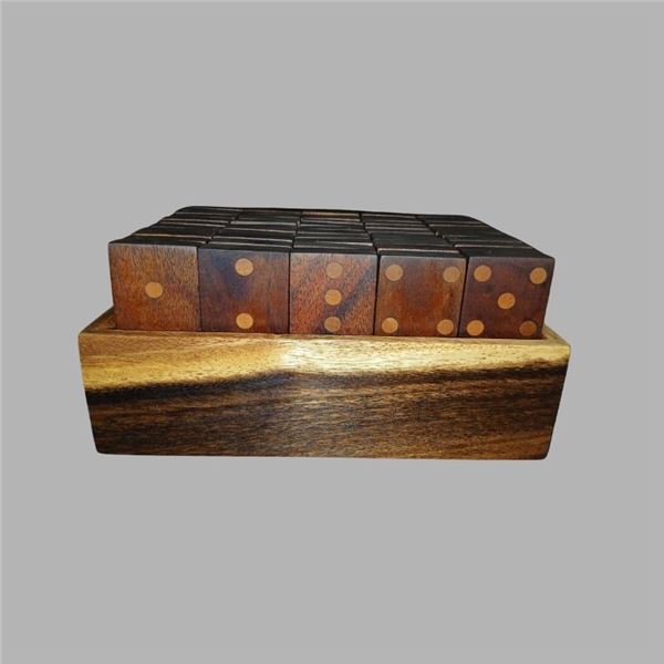 55-Piece Domino Set Handcrafted Koa Wood