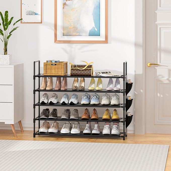 Shoe Rack 5 Tier Shoe Organizer Shoe Storage 20-25 Pairs For Closet ...