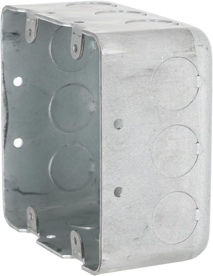 Square Switch Box Hubbell Raco 680 2-Device 2-1/8-Inch Deep 1/2-Inch Side Knockouts 4 ...
