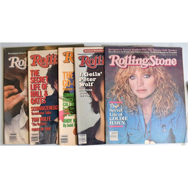 Rolling Stone Magazine featuring Issues from the1980's