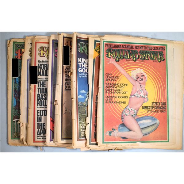 Rolling Stone Magazine featuring Issues from 1973, 1974, 1975