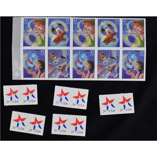 Stamps - USA, The Art of Disney Magic 41c, National Emblem 3c