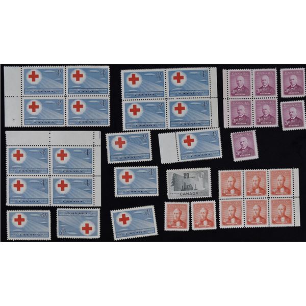 Stamps - Canada, Sir John Abbott 3c, Alexander Mackenzie 4c, Canada Red Cross 4c, Canada Paper Mill 