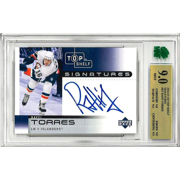 OR - 2002-03 UD Top Shelf Signatures Autograph #RT Raffi Torres Graded 9