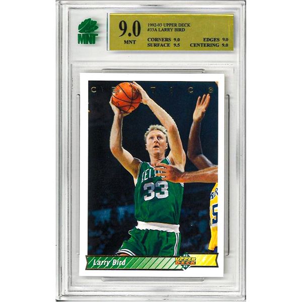 OE - 1992-93 Upper Deck Boston Celtics Basketball Card #33A Larry Bird  Graded 9