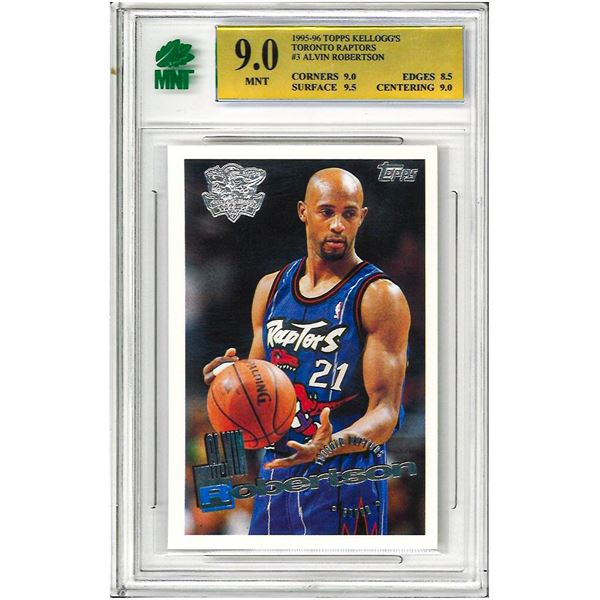 OR - 1995-96 Topps Kellogg's Toronto Raptors Alvin Robertson #3 Graded 9 MNT