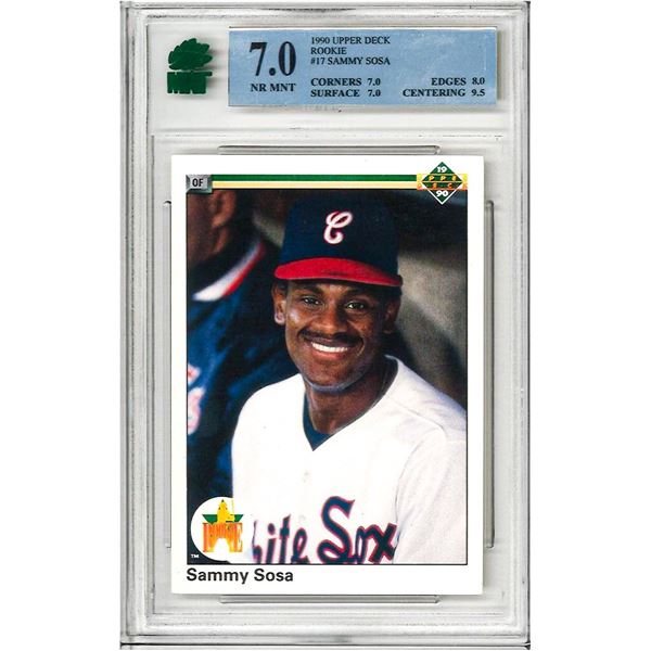 E - 1990 Upper Deck #17 Sammy Sosa RC White Sox #17 graded 7
