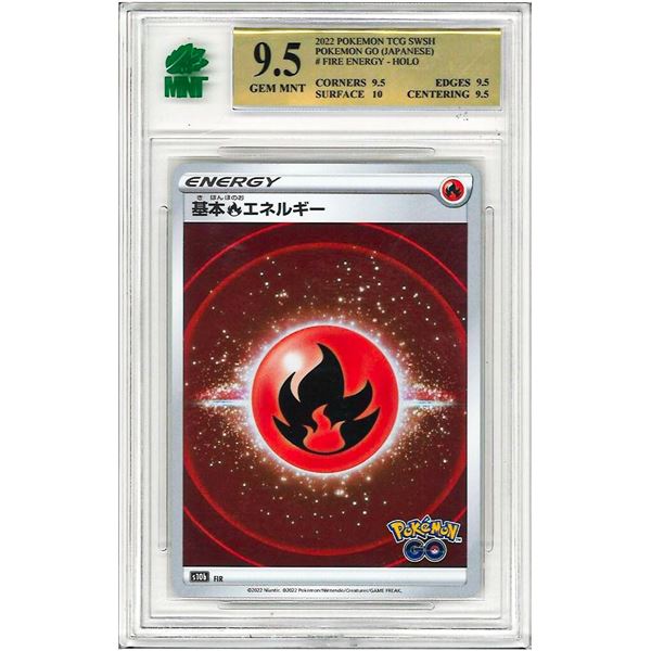 SR - Fire Energy Reverse Holo Japanese Pokemon Go s10b graded 9.5
