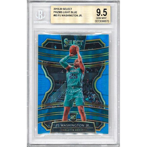 OR - 2019-20 Panini Select #93 PJ Washington Jr. Light Blue Prizms #93 graded 9.5