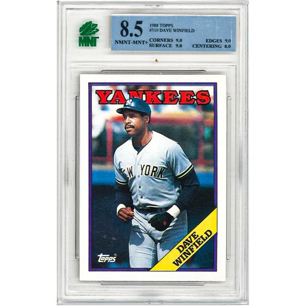 SE - 1988 Topps #510 Dave Winfield New York Yankees HOF Baseball Card #510 graded 8.5