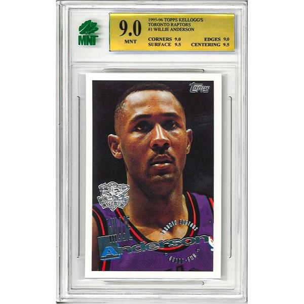KR - 1995-96 Topps Kellogg's Toronto Raptors Willie Anderson #1 Graded 9 MNT
