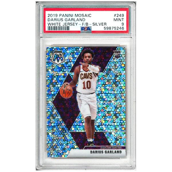 MR -  Darius Garland 2019-20 Mosaic Variation White Jersey RC #249 Cavs Rookie graded 9