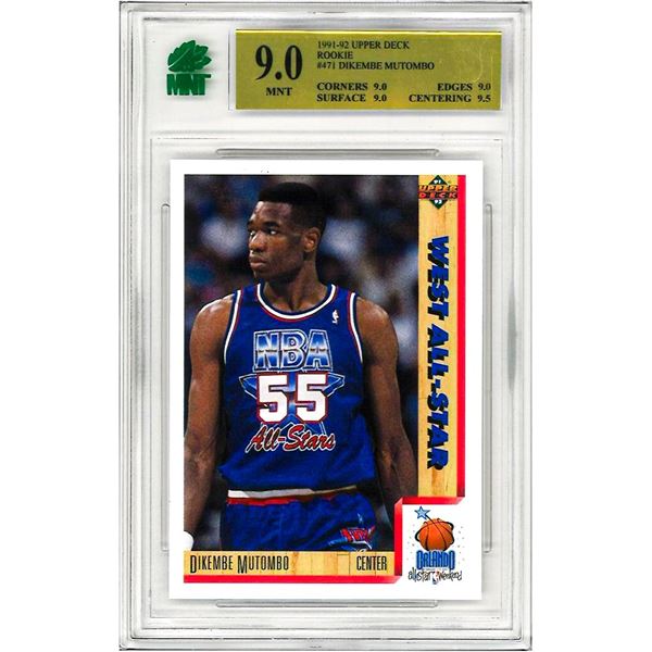 KR - 1991-92 Upper Deck #471 Dikembe Mutombo (RC) Graded 9