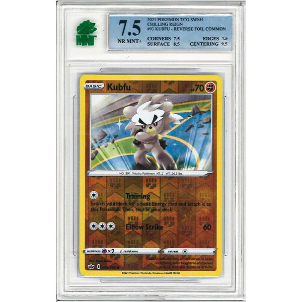 SE - Kubfu SWSH06: Chilling Reign #093/198 Common Reverse Holo Pokemon Graded 7.5