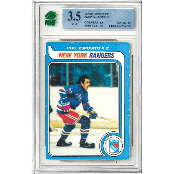 E -  1979-80 O-Pee-Chee Phil Esposito New York Rangers #220 graded 3.5