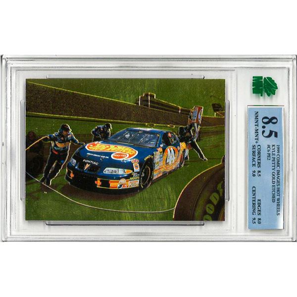 ME - Kyle Petty Gold Etched #C6 PE2 1999 Comic Images Hot Wh eeels Graded 8.5 MNT