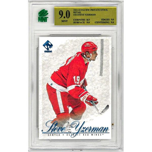 OR - Steve Yzerman #38  2001-2002 Pacific Private Stock Retail Graded 9 MNT