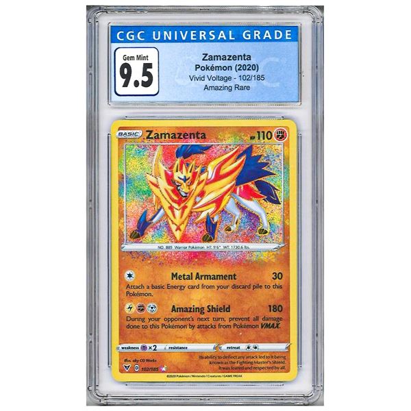 MR - Zamazenta 102/185 Amazing Rare Pokémon Vivid Voltage 102/185 graded 9.5