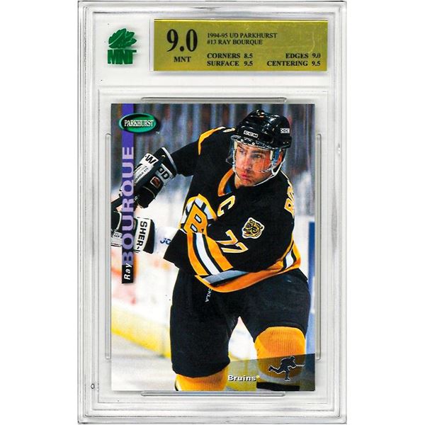 OE -  1994-95 Parkhurst Boston Bruins Hockey Card #13 Ray Bourque Graded 9