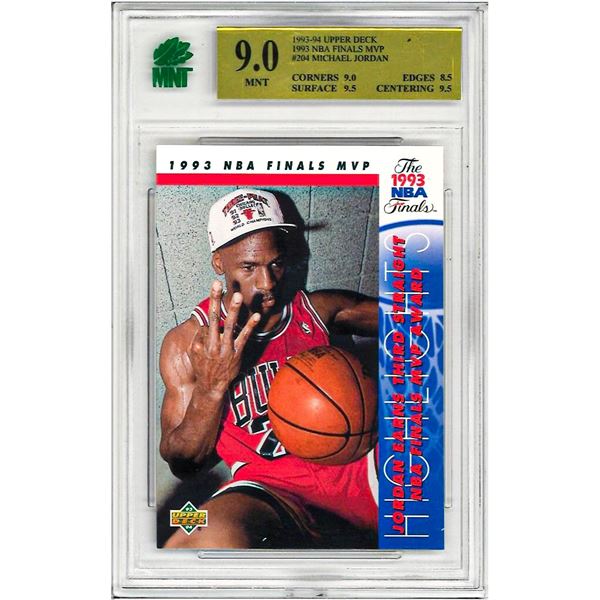 OE - Michael Jordan 1993-94 Upper Deck 1993 NBA Finals MVP #204 Chicago Bulls English Graded 9