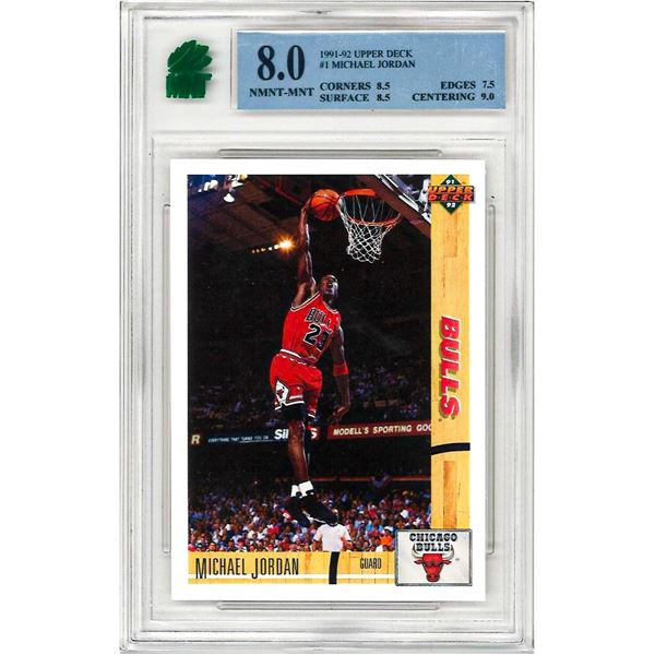 OE -  1991-92 Upper Deck Promos #1 Michael Jordan Graded 8