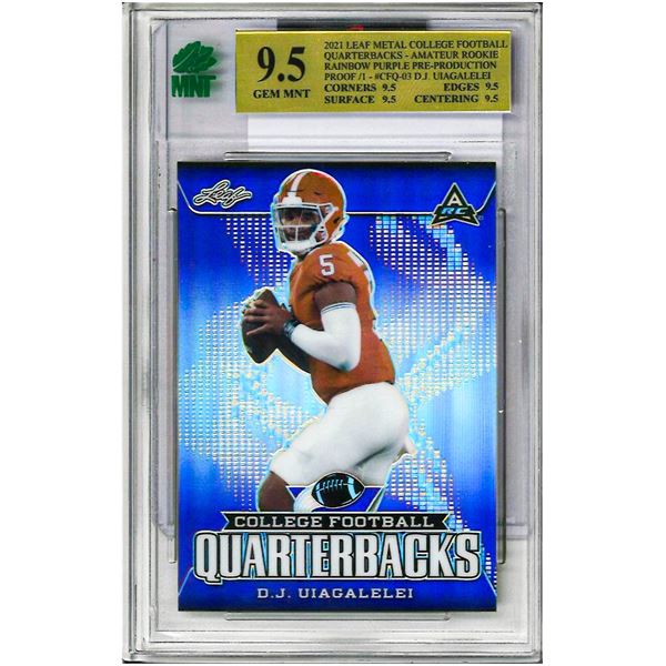 SRR - D.J. Uiagalelei 2021 Leaf Metal College football quarterbacks - Amateur Rookie Rainbow Purple