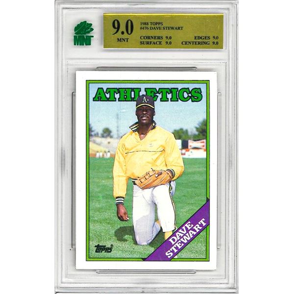 OR - 1988 Topps Baseball Dave Stewart 476 Oakland Athletics #476 grade 9