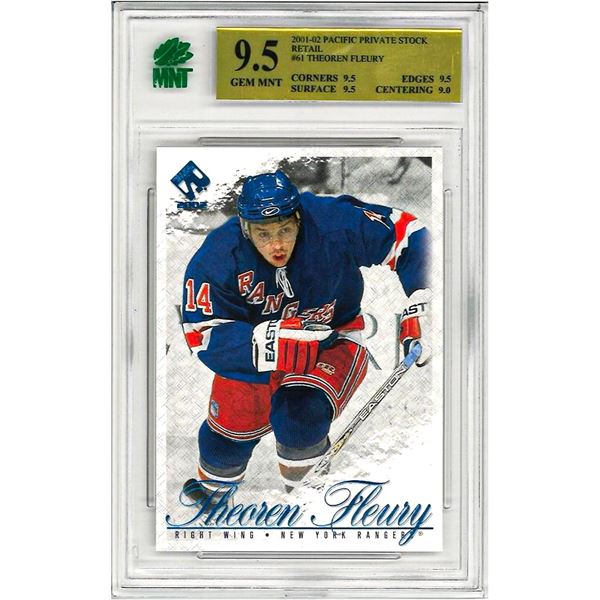 OR - Theoren Fleury #61  2001-2002 Pacific Private Stock Retail Graded 9 MNT