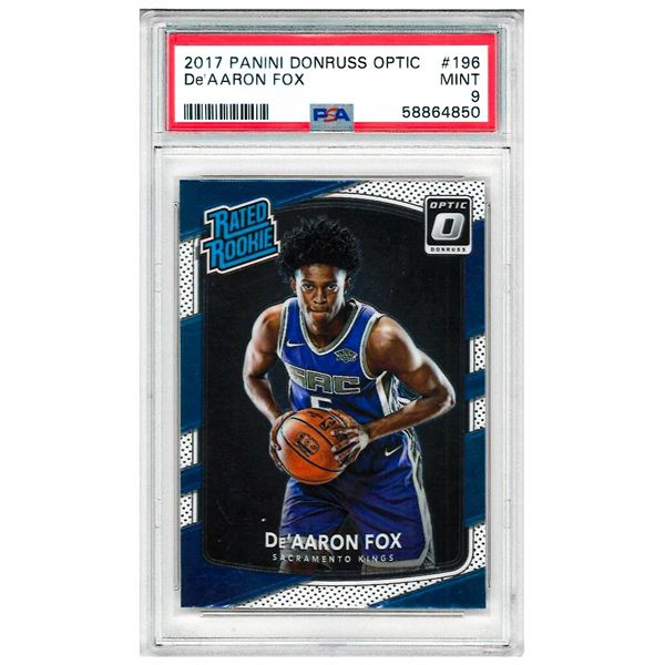 MR - 2017-18 Donruss Optic #196 De'Aaron Fox Rookie Card #196 graded 9
